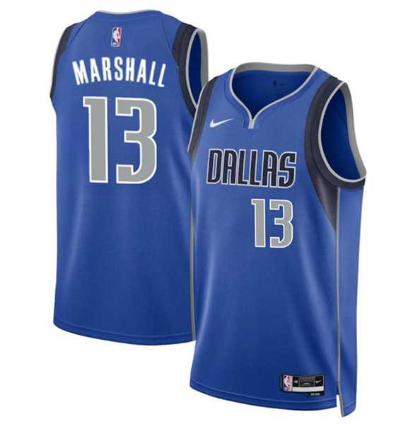 Men%27s Dallas Mavericks #13 Naji Marshall Blue 2024 Icon Edition Stitched Basketball Jersey Dzhi->chicago bulls->NBA Jersey